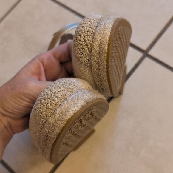 NEW Cole Haan Cloudfeel Espadrille II Wedge Sandals Cream White Size 8.5 - Picture 8 of 13